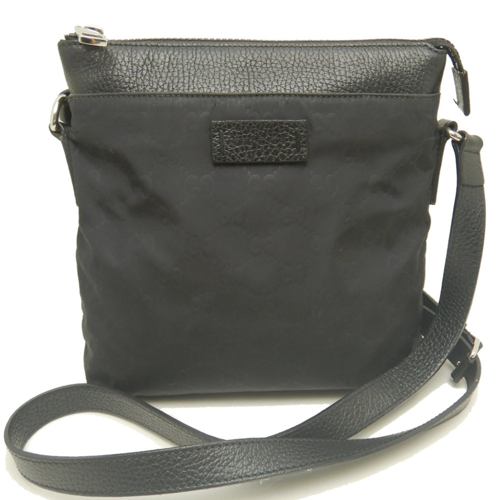 GUCCI GG Nylon 510339 Shoulder Bag, x Leather, Black, Outlet, Women's, 254219